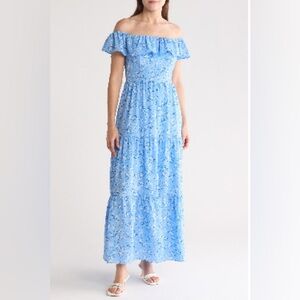 Sandra Darren Light Blue Floral Dress